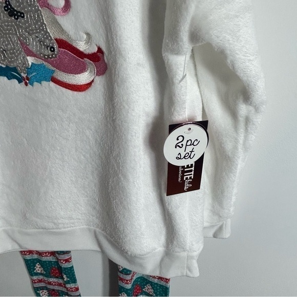 Nanette Kids Unicorn Outfit Sweatshirt Pants Headband NWT Sz 6 White Green - Picture 2 of 5